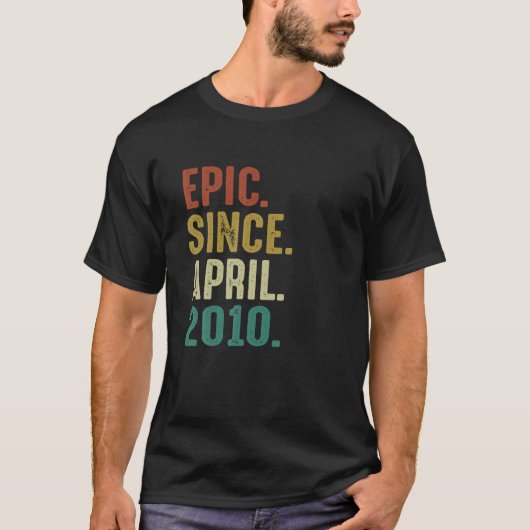 Funny 12 Year Old Birthday Gifts Epic Since April Tシャツ (正面)