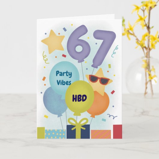 Funny 13th Birthday Teen 6 7 Meme  カード (黄色い花)