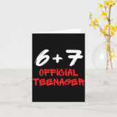 Funny 13th Birthday Teenager 6+7 Year Old Boys Kid カード (黄色い花)