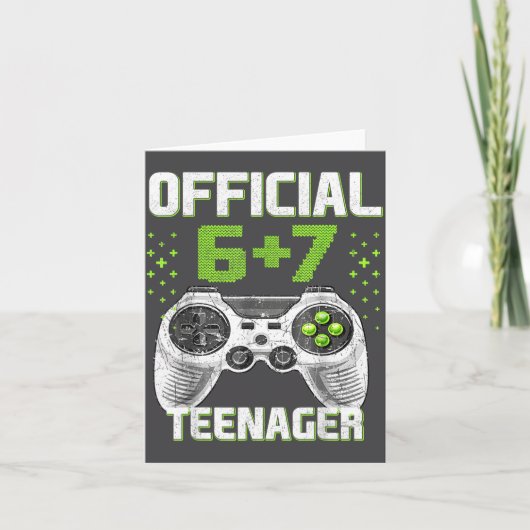 Funny 13th Birthday Teenager 6+7 Year Old Boys Kid カード (正面)