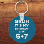 Funny 13th Birthday Teenager 6+7 Year Old Boys Kid キーホルダー (正面)