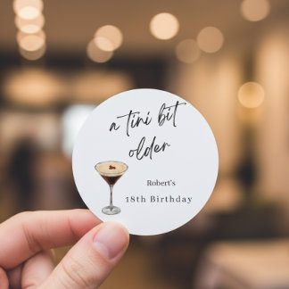 Funny 18th Birthday Party Stickers ラウンドシール