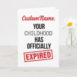 Funny 18th Birthday, Your Childhood Has Expired カード