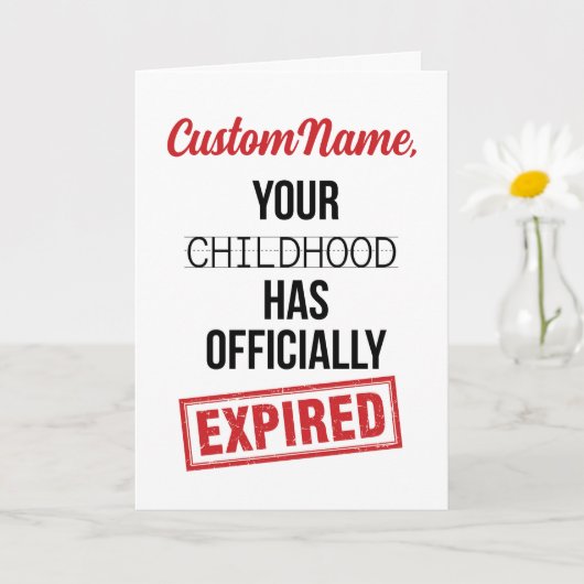 Funny 18th Birthday, Your Childhood Has Expired カード (小さな植物)