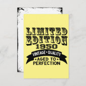 Funny 1950 Birthday Card Limited Edition サンキューカード (正面/裏面)