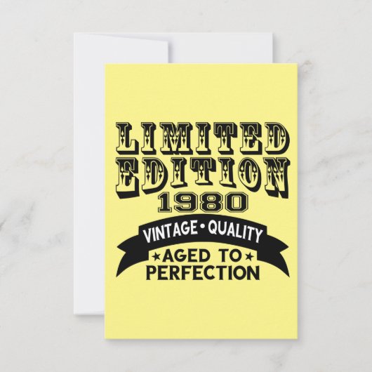 Funny 1980 Birthday Card Limited Edition サンキューカード (正面)