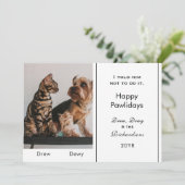 Funny 1 Photo Cute Cat Dog Naughty List Custom  シーズンカード (スタンド正面)