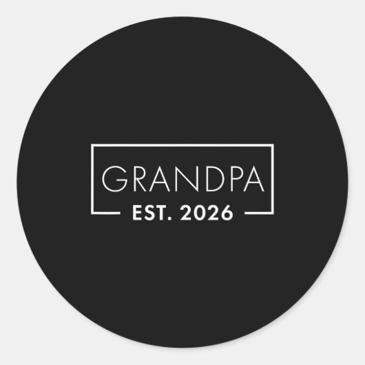 Funny 1st Time Grandpa Est 2026 New Grandpa  ラウンドシール (正面)