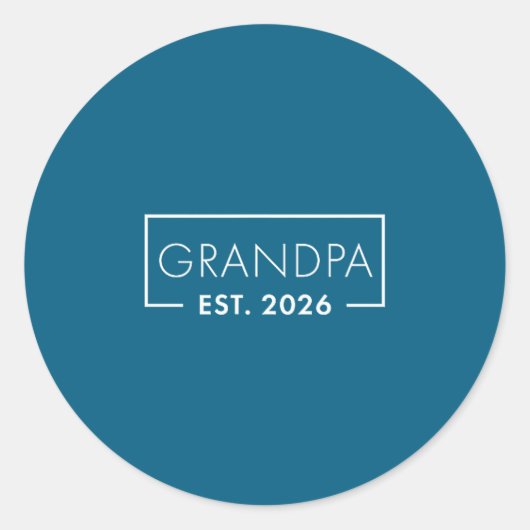 Funny 1st Time Grandpa Est 2026 New Grandpa  ラウンドシール (正面)