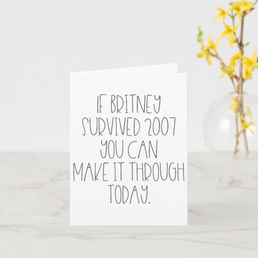 Funny 2007 Britney Motivational カード (黄色い花)