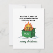 Funny 2025 Dumpster Fire Christmas Greeting Card シーズンカード (正面)