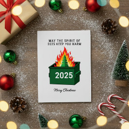 Funny 2025 Dumpster Fire Christmas Greeting Card シーズンカード