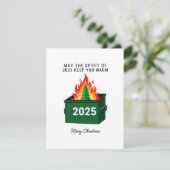 Funny 2025 Dumpster Fire Christmas Greeting Card シーズンカード (スタンド正面)