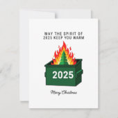 Funny 2025 Dumpster Fire Christmas Greeting Card シーズンカード (正面)