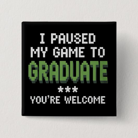 Funny 2025 Gamer Graduate Graduation 缶バッジ (正面)