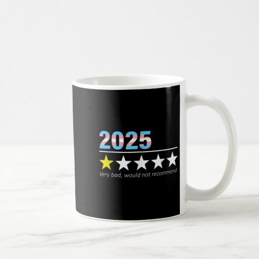Funny 2025 Very Bad Would Not Recommend コーヒーマグカップ (右)