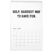 Funny 2026 Calendar Golf Quotes Golfer Dad Coach カレンダー (3月 2026)