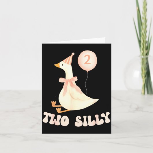 Funny 2nd Birthday Two Silly Goose 2 Year Old Birt カード (正面)