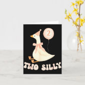 Funny 2nd Birthday Two Silly Goose 2 Year Old Birt カード (黄色い花)
