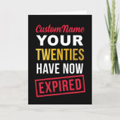 Funny 30th Birthday, Your Twenties Have Expired カード (正面)