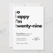 Funny 32nd Birthday “So Happy I’m Twenty Nine" 招待状 (正面)