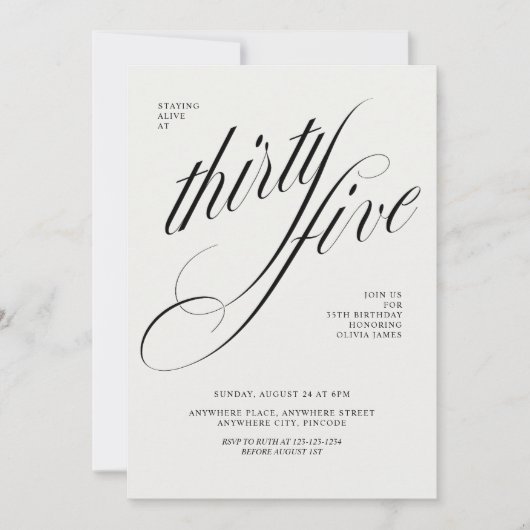 Funny 35th birthday 招待状 (正面)