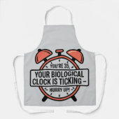 Funny 35th Birthday– Biological Clock Ticking エプロン (正面)