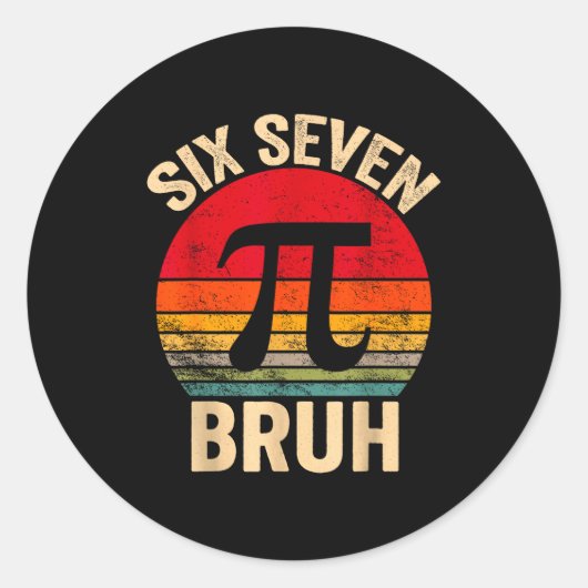Funny 3.14 67 6 7 meme design cute math nerd gen z ラウンドシール (正面)