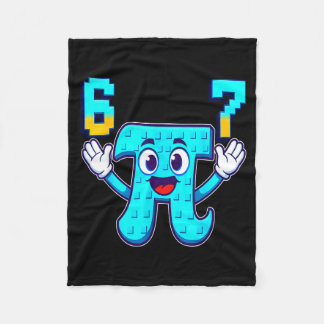 Funny 3.14 6 7 meme math nerd genz brainrot italia フリースブランケット