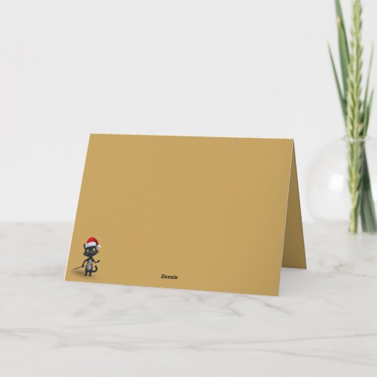 Funny 3am cat Christmas card カード (裏面)