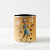 Funny 3D Illustration of a Stressed Doctor ツートーンマグカップ (中央)