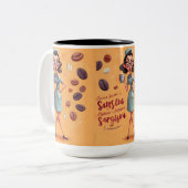 Funny 3D Illustration of a Stressed Doctor ツートーンマグカップ (正面左)