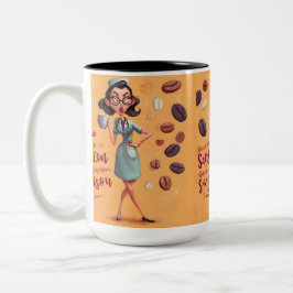 Funny 3D Illustration of a Stressed Doctor ツートーンマグカップ