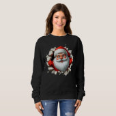Funny 3D Santa Claus Christmas Holiday Design スウェットシャツ (正面フル)