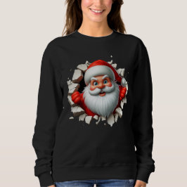 Funny 3D Santa Claus Christmas Holiday Design スウェットシャツ