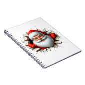 Funny 3D Santa Claus Christmas Holiday Design ノートブック (右側)