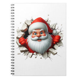 Funny 3D Santa Claus Christmas Holiday Design ノートブック