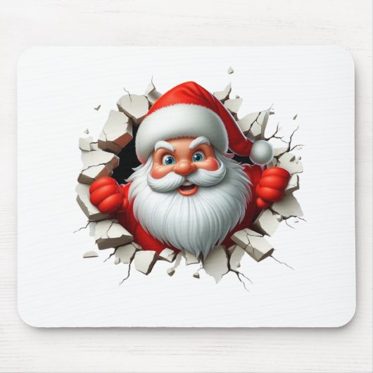 Funny 3D Santa Claus Christmas Holiday Design マウスパッド (正面)
