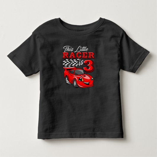 Funny 3rd Birthday Race Car Shirt design トドラーTシャツ (正面)
