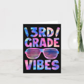 Funny 3rd Grade Vibes Tie Dye Back To School First カード (正面)