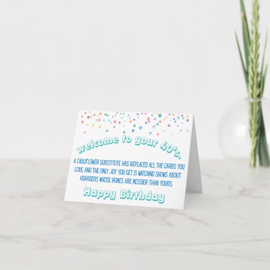 Funny 40 Birthday Card - 40th Birthday カード (正面)