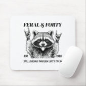 Funny 40th Birthday Est 1986 Feral & Forty Rac マウスパッド (マウス)