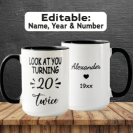 Funny 40th Birthday Mug – Custom Name & Birth Year マグカップ
