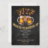 Funny 40th Birthday WTF Who’s Turning 40 Sarcastic 招待状 (正面)