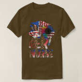 Funny 4th of July Leopard Sunflower Er Nurse Ameri Tシャツ (デザイン正面)