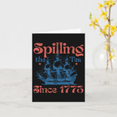 Funny 4th Of July Spilling The Tea Since 1773 Four カード (黄色い花)
