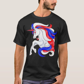 Funny 4th Of July Unicorn American Flag Patriotic  Tシャツ