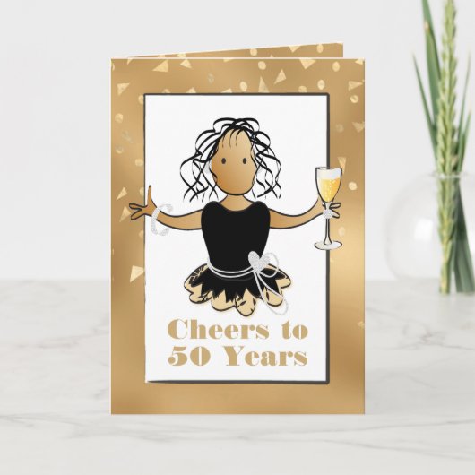 Funny 50 Sassy Glamorous Ethnic 50th Birthday カード (正面)