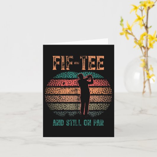 Funny 50th Birthday Golf Pun Golfing 50 Year Old G カード (黄色い花)