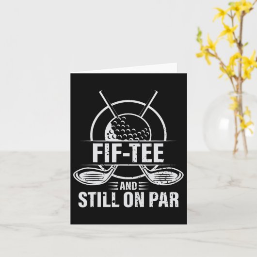 Funny 50th Birthday Golf Pun Golfing 50 Year Old G カード (黄色い花)